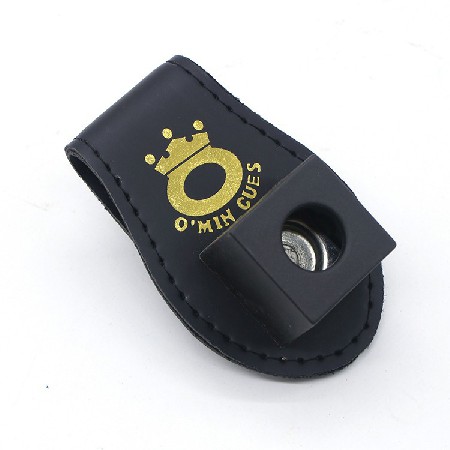 [绿草厂家]巧克粉随身夹 皮质擦杆粉夹斯诺克黑8台球配件用品定制