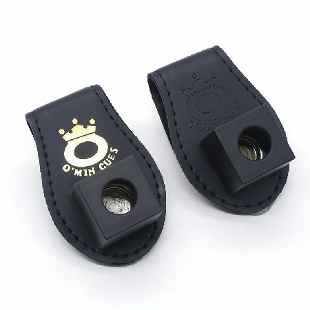 [绿草厂家]巧克粉随身夹 皮质擦杆粉夹斯诺克黑8台球配件用品定制