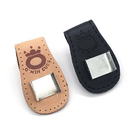 [绿草厂家批发]巧克粉随身夹 高档台球配件用品皮质擦粉盒巧克粉